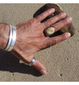 bague argent avec agate