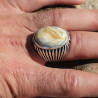 agate bague argent