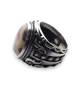 bague argent homme agate