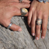 agate bague argent