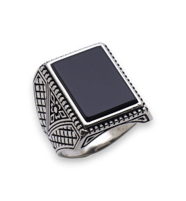 bague argent onyx