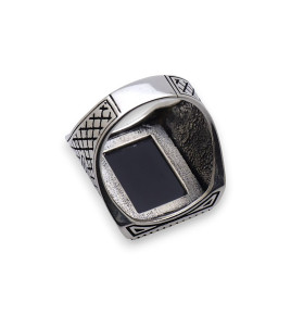 bague onyx noir homme