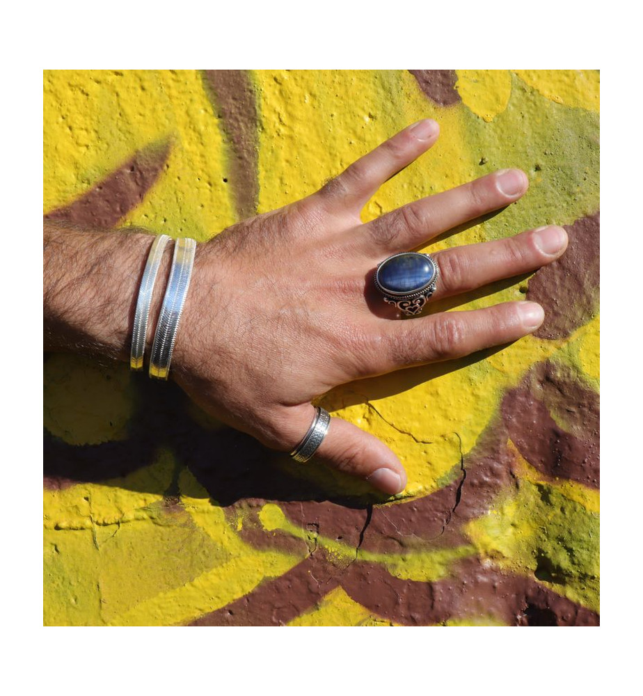 bague argent homme avec pierre