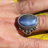 bague argent homme avec cyanite