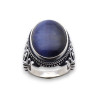cyanite bleue bague homme