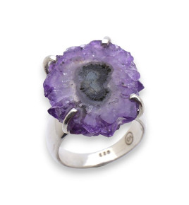 bague améthyste stalactite argent