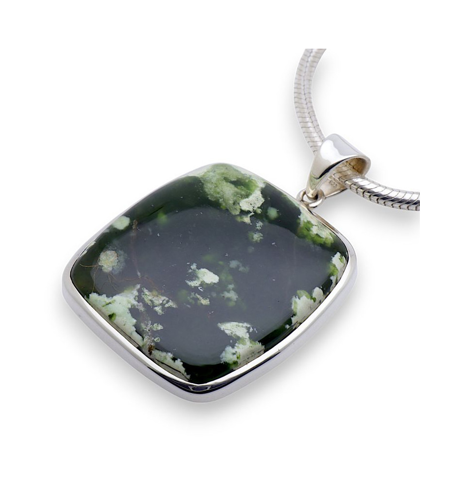 pendentif calcedoine chrome femme