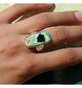 calcedoine chrome bague