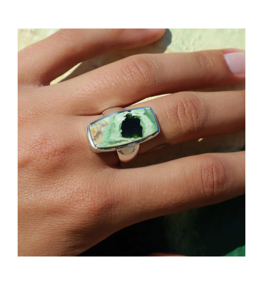 calcedoine chrome bague