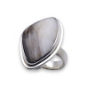 bague argent bois fossile