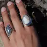 bague fossil argent