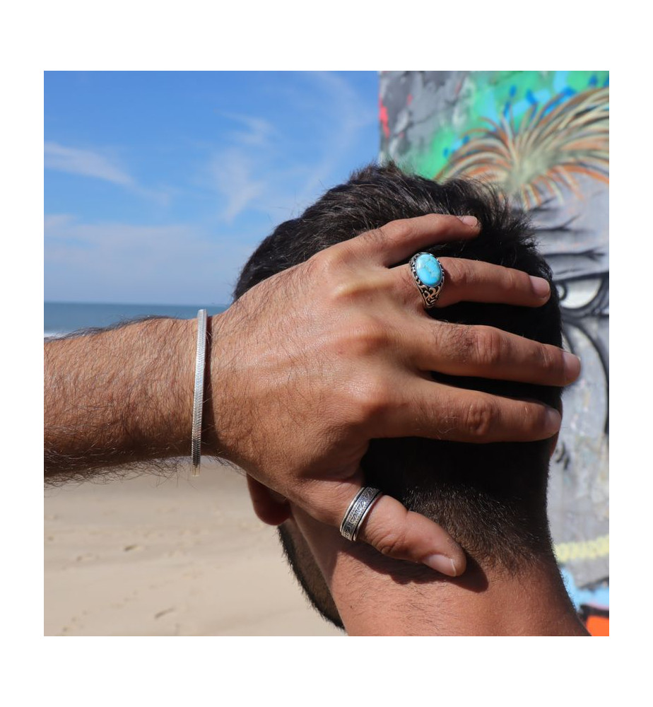 bracelet argent snake homme