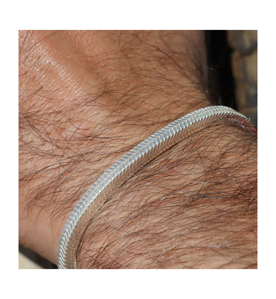 Bracelet En Argent Massif 925 - Maille Serpent - Bijou Occasion élégant