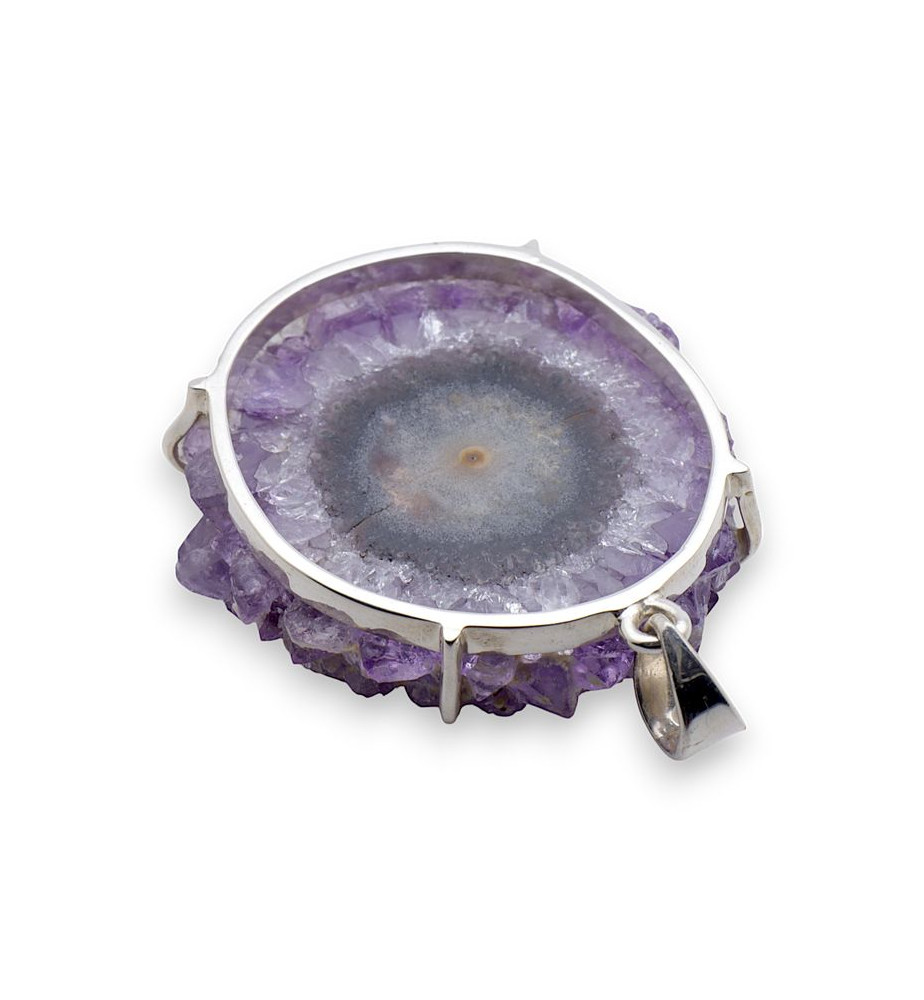 Chaine Pendentif argent et pierre Amethyste