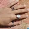 diamant noir bague argent et or