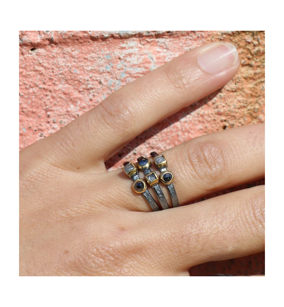 bague fine argent diamant