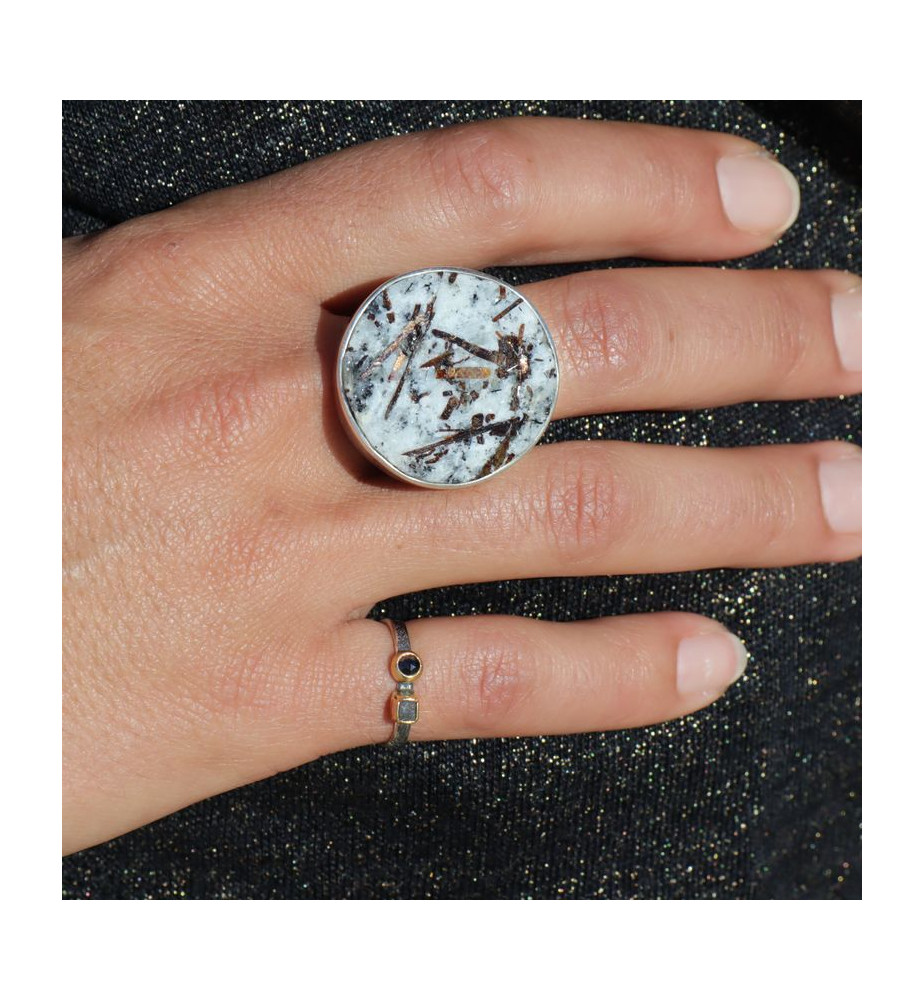 bague argent petit diamant