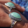 bague argent jade verte