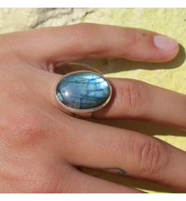 bague labradorite bleue