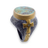 bague turquoise et or femme