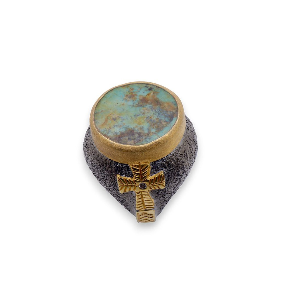 bague turquoise et argent