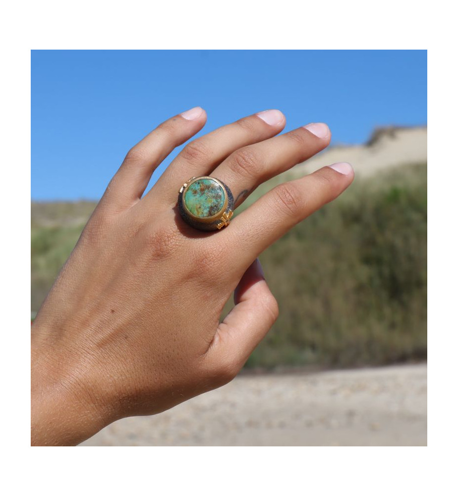 bague turquoise argent originale