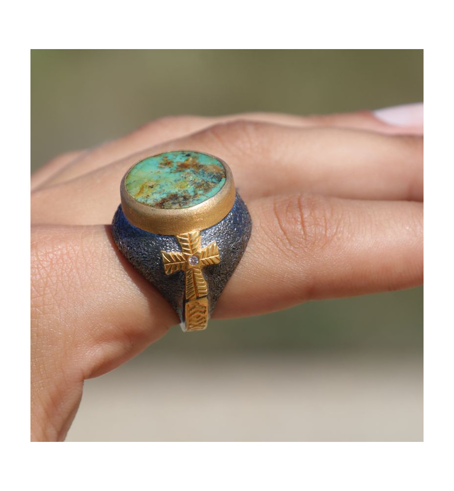 bague turquoise femme argent