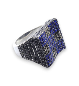 bague lapis lazuli marcassite argent