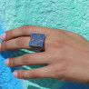 bague damier lapis lazuli marcassite