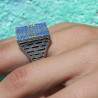 bague art deco lapis lazuli et marcassite