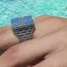 bague art deco lapis lazuli et marcassite