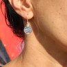 boucles d'oreilles calcédoine bleue