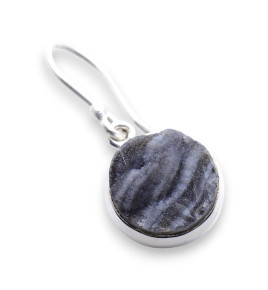 boucles d'oreilles calcédoine druzy