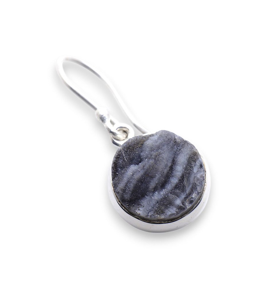 boucles d'oreilles calcédoine druzy