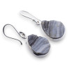 boucles d'oreilles calcédoine bleue