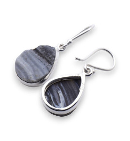 boucles d'oreilles calcédoine druzy