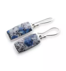 boucles d'oreilles pierre bleue