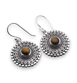 boucle d oreille argent oeil de tigre