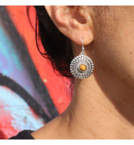 boucles d'oreilles oeil de tigre