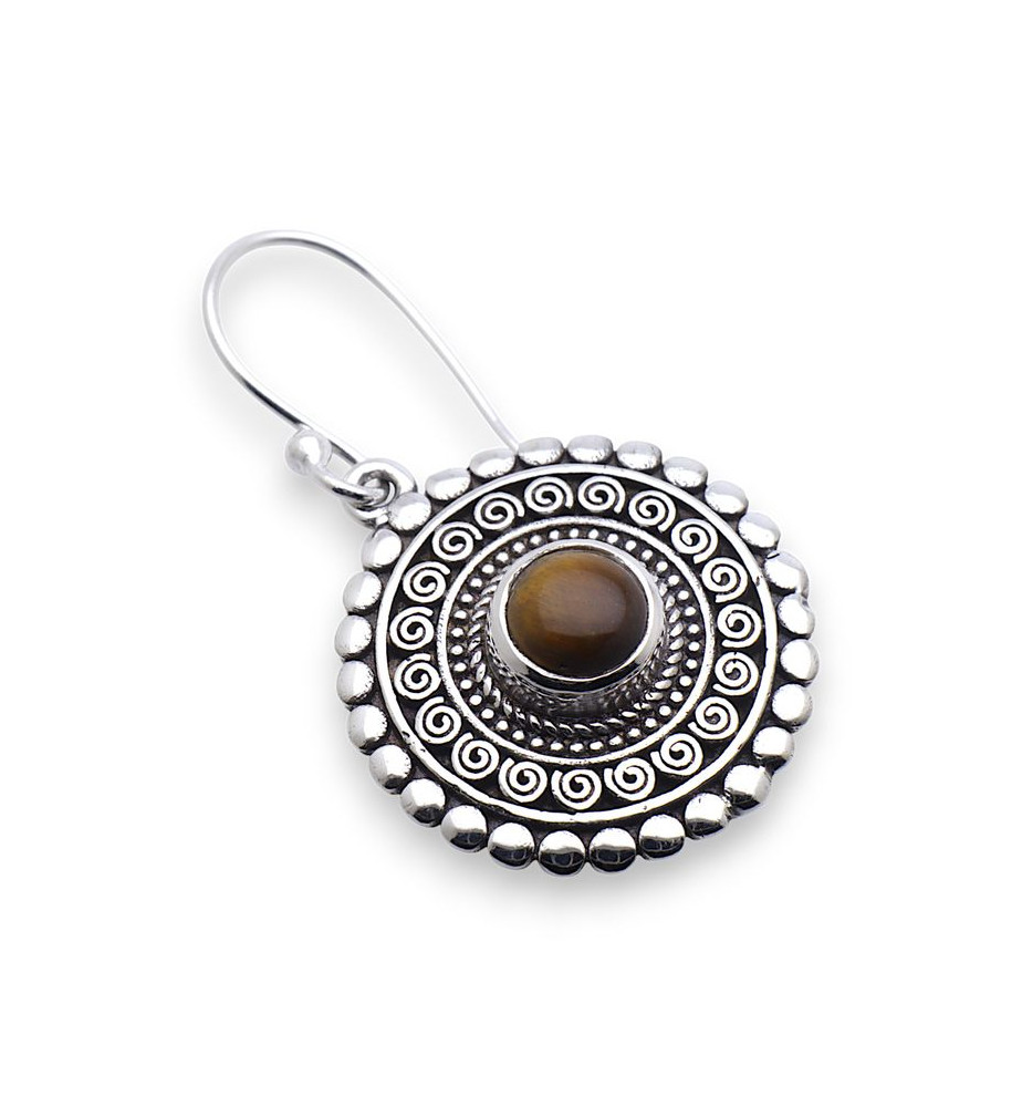 boucle d'oreilles oeil de tigre