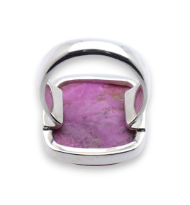 bague argent pierre rose