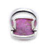 bague argent pierre rose