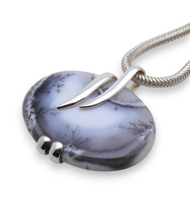 pendentif agate dendritique argent