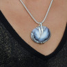 dendritic agate and silver pendant