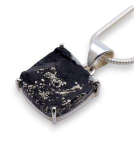 pendentif pyrite ardoise argent