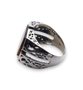 bague oeil de tigre homme