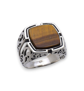 bague oeil de tigre pour homme