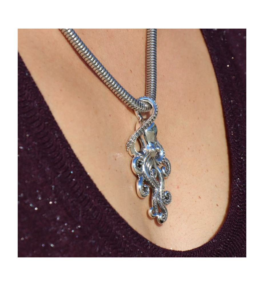 pendentif argent poulpe