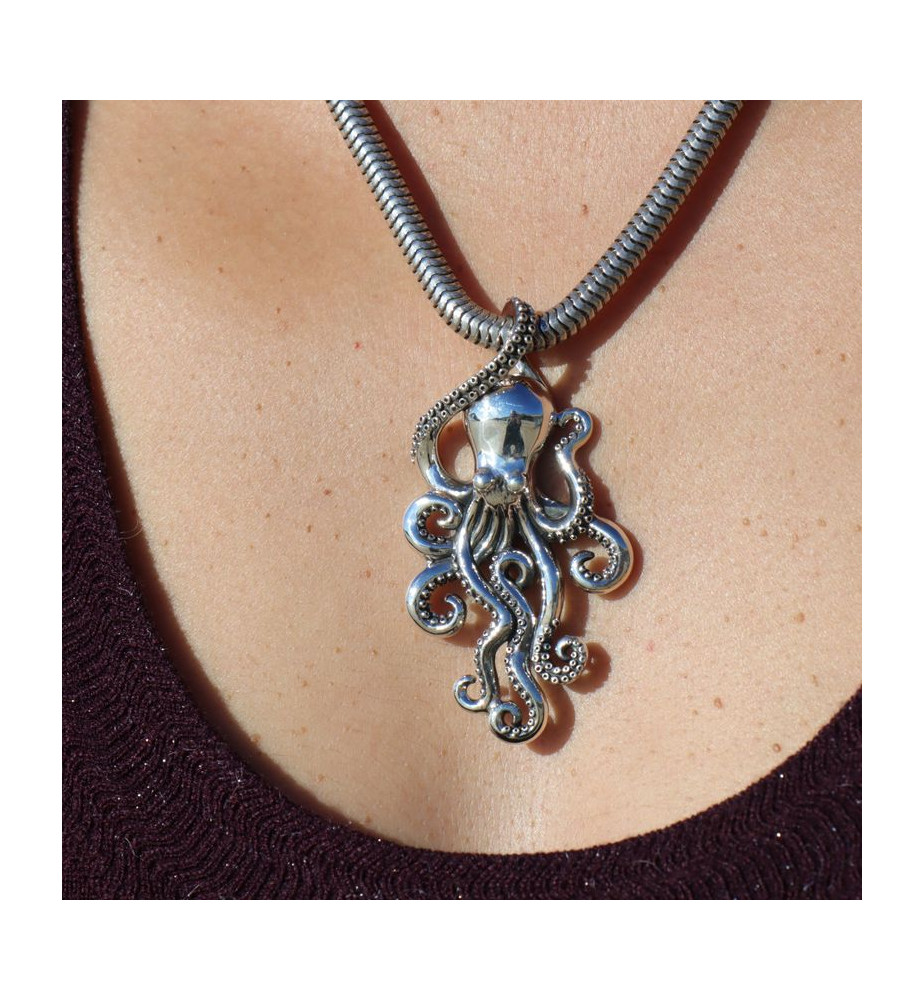pendentif poulpe argent