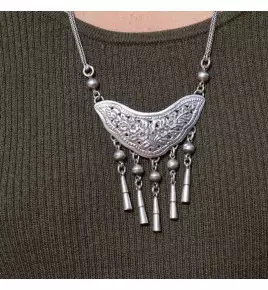 collier argent femme
